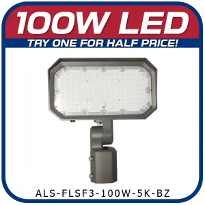 100W LED 3rd Generation 5000K Slip-Fitter Floodlight