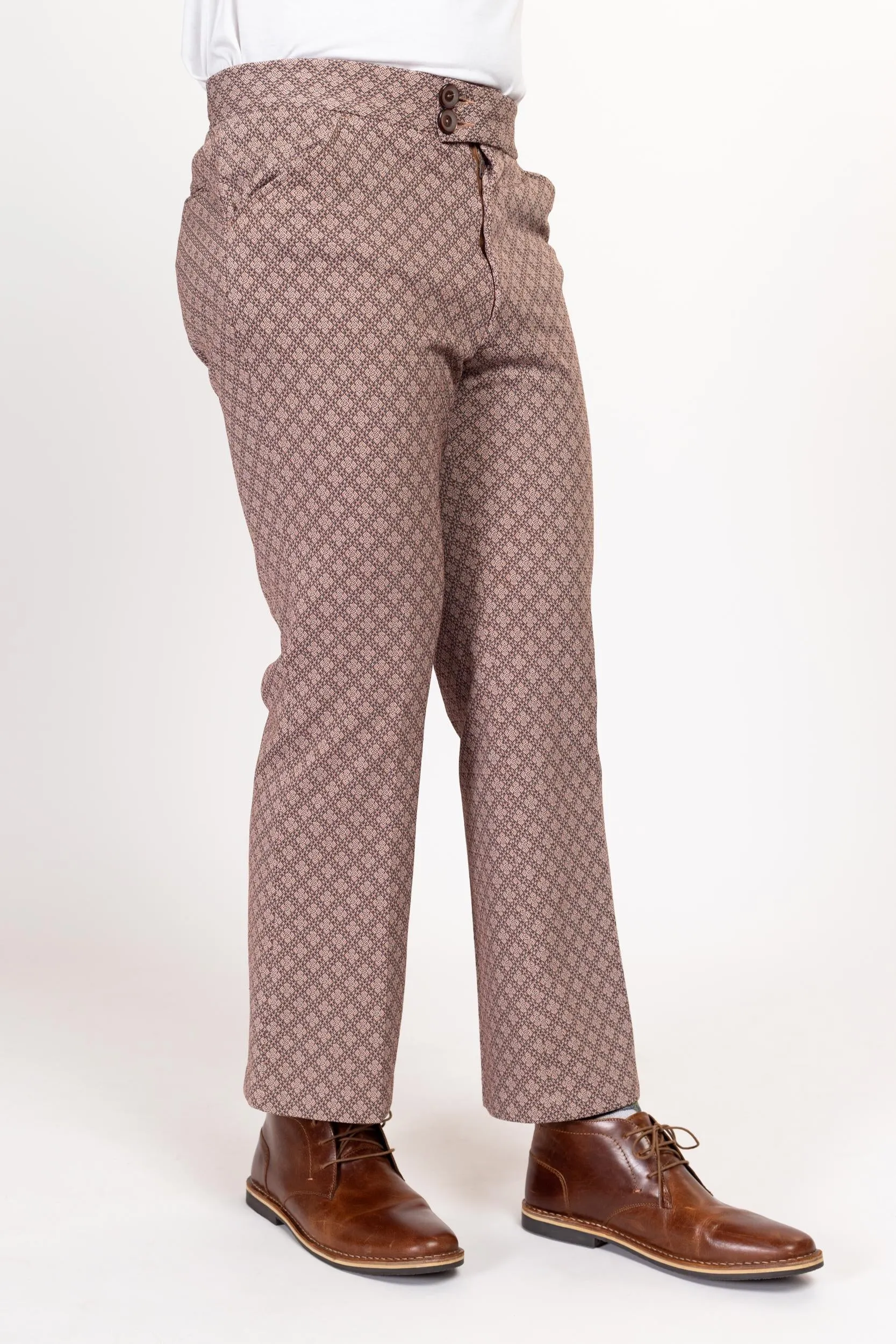 34x29 70s Rose Pink Argyle Trousers