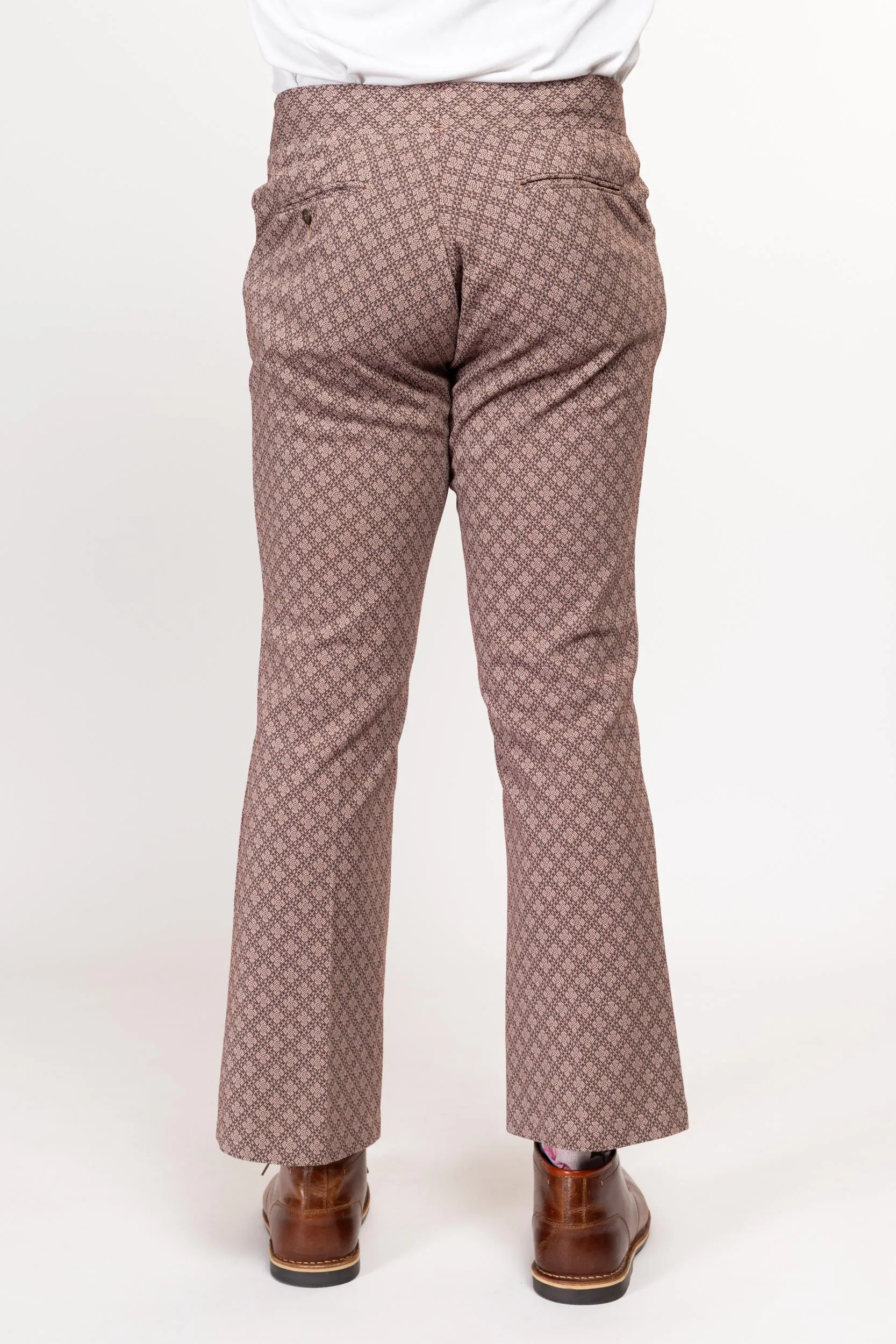 34x29 70s Rose Pink Argyle Trousers