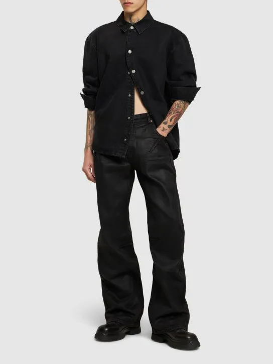 Andersson Bell   Tripot coated cotton flared jeans 