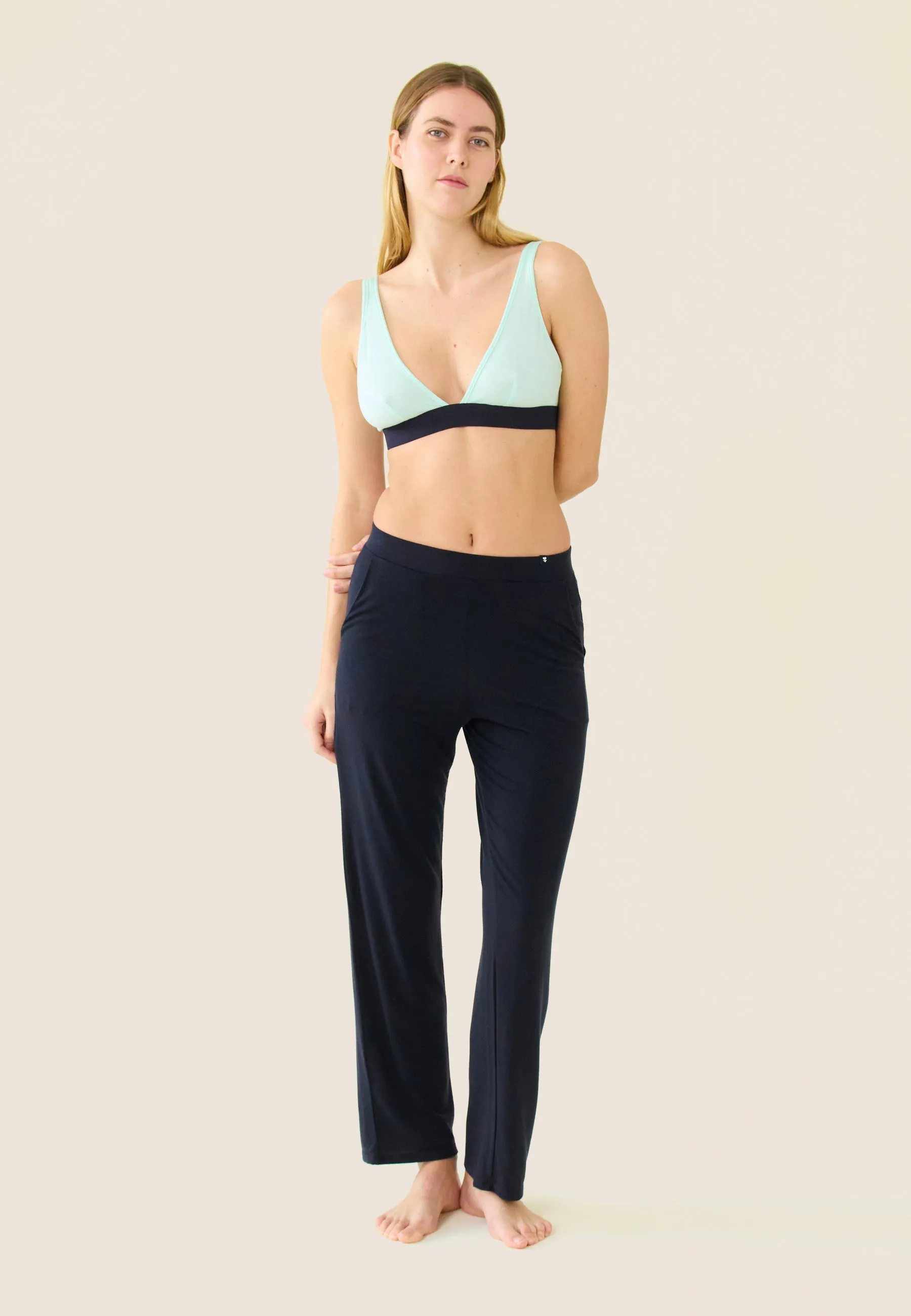 Azuma Bleu Marine - Pantalon De Pyjama En Viscose