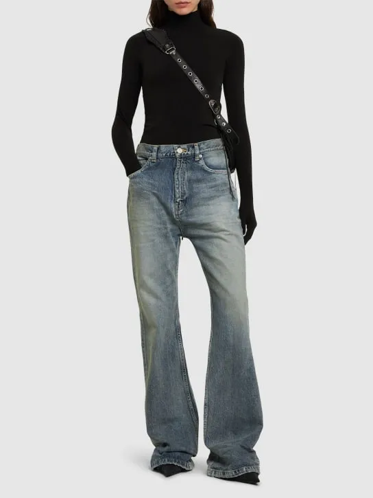 Balenciaga   Japanese denim flared jeans 