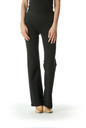 Black Stretchy Flared Sports Pants