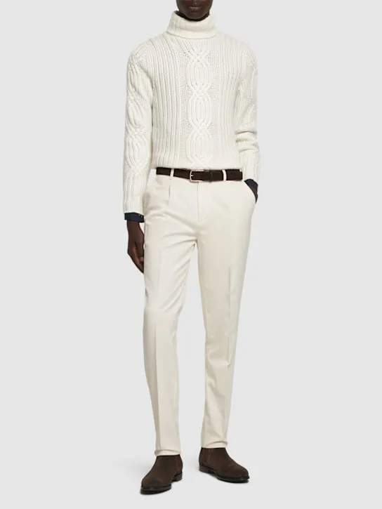 Brunello Cucinelli   Cotton gabardine straight pants 