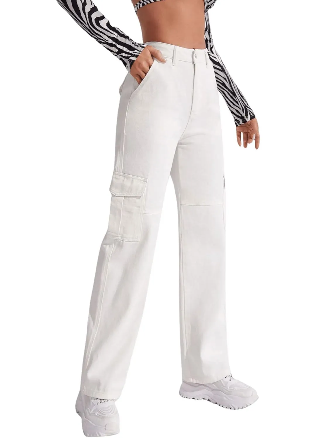 Casual Flap Pocket Denim Pant