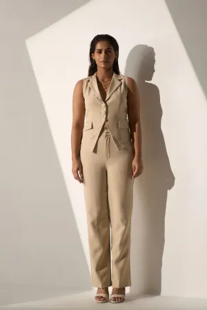 Classic Women's Waistcoat and Straight cut flared Pants