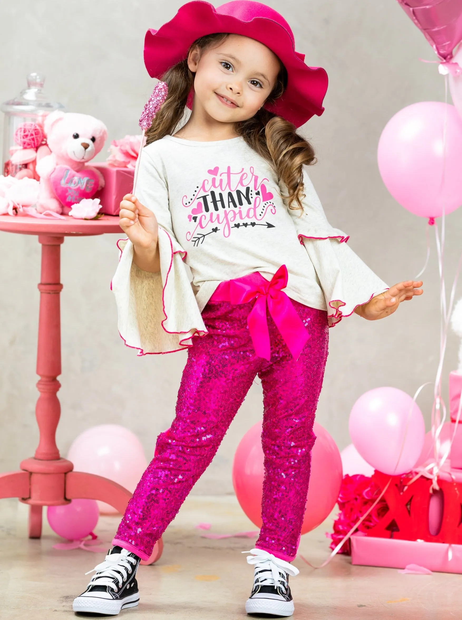 Cuter Than Cupid Sequin Legging Set