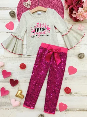 Cuter Than Cupid Sequin Legging Set