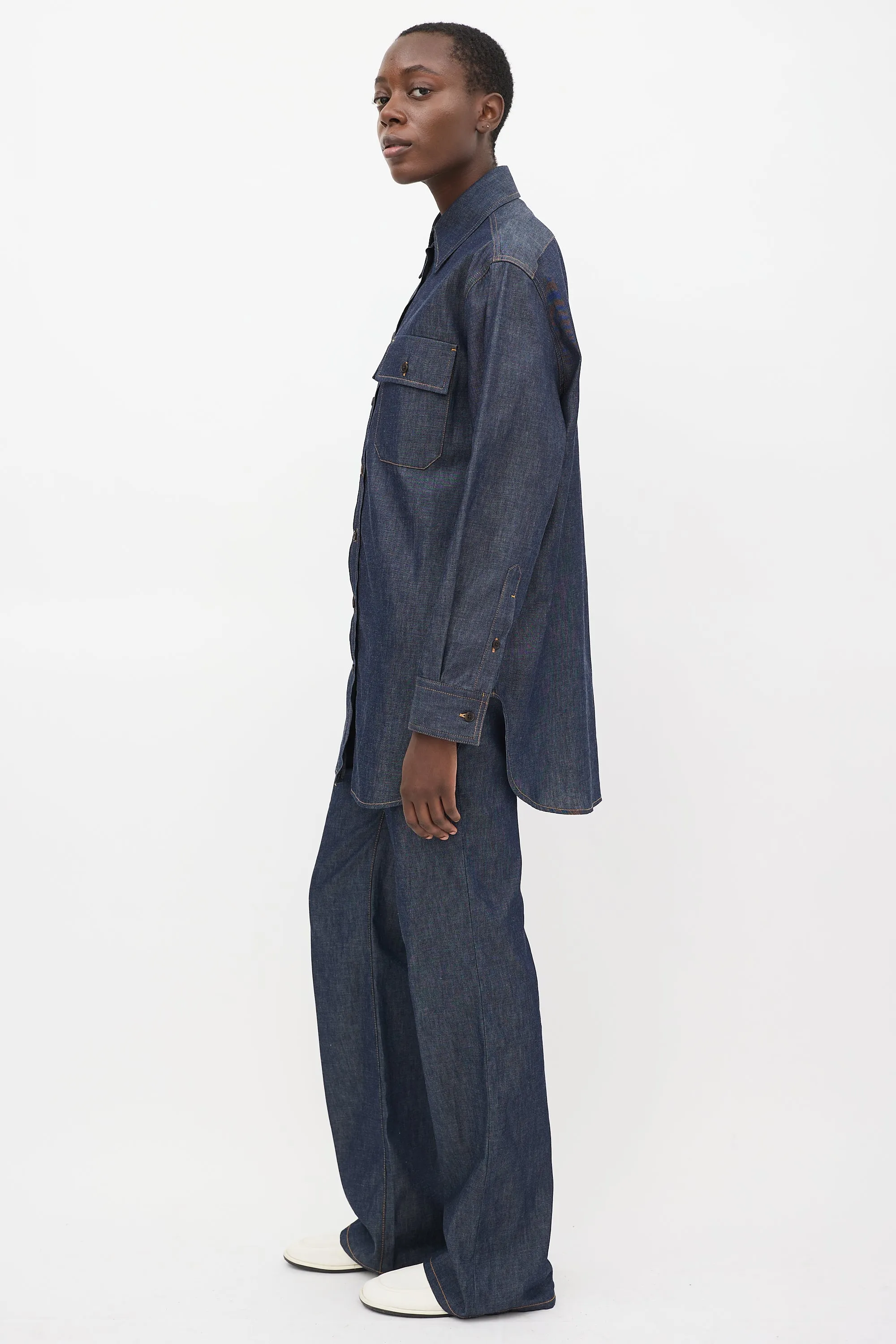 Dark Wash Denim Vivienne Shirt & Pant Set