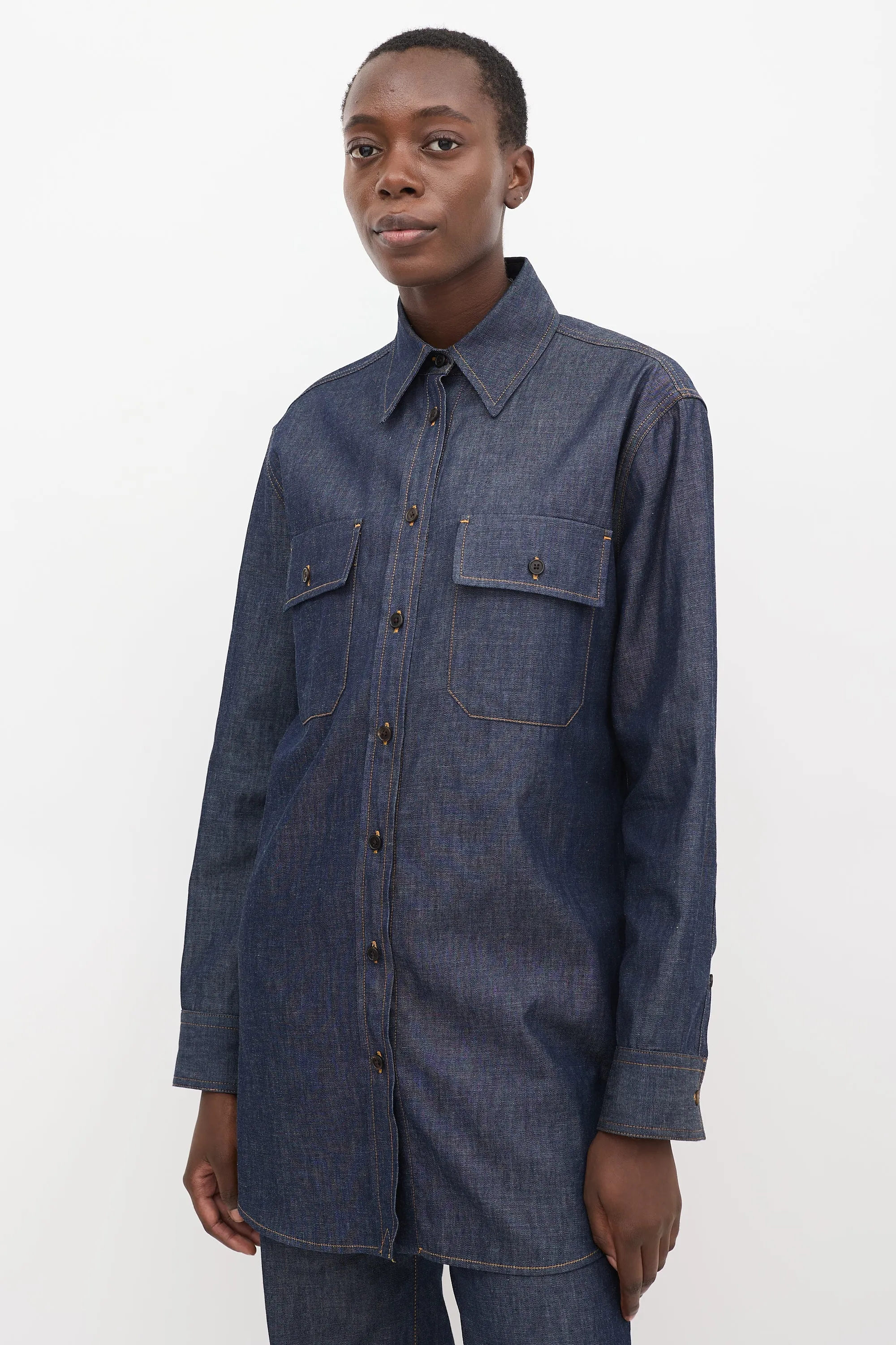 Dark Wash Denim Vivienne Shirt & Pant Set