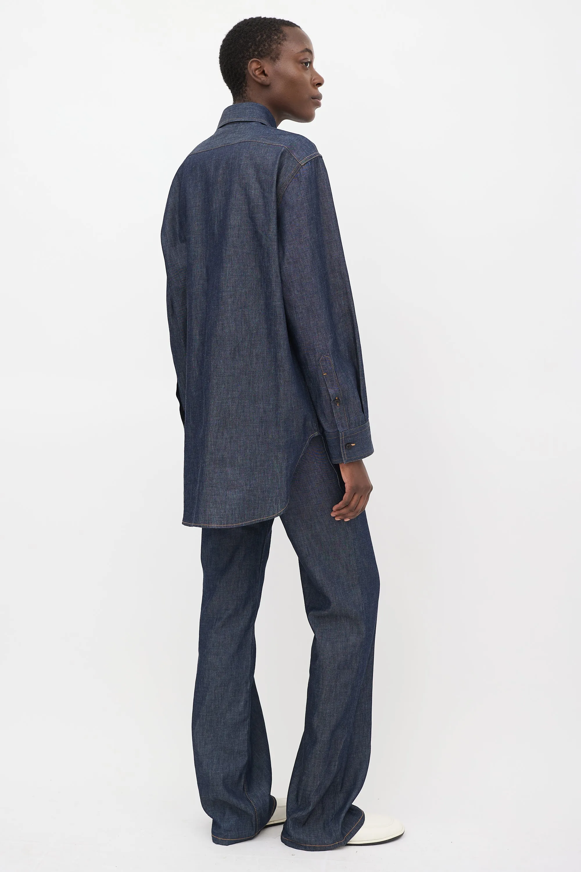 Dark Wash Denim Vivienne Shirt & Pant Set