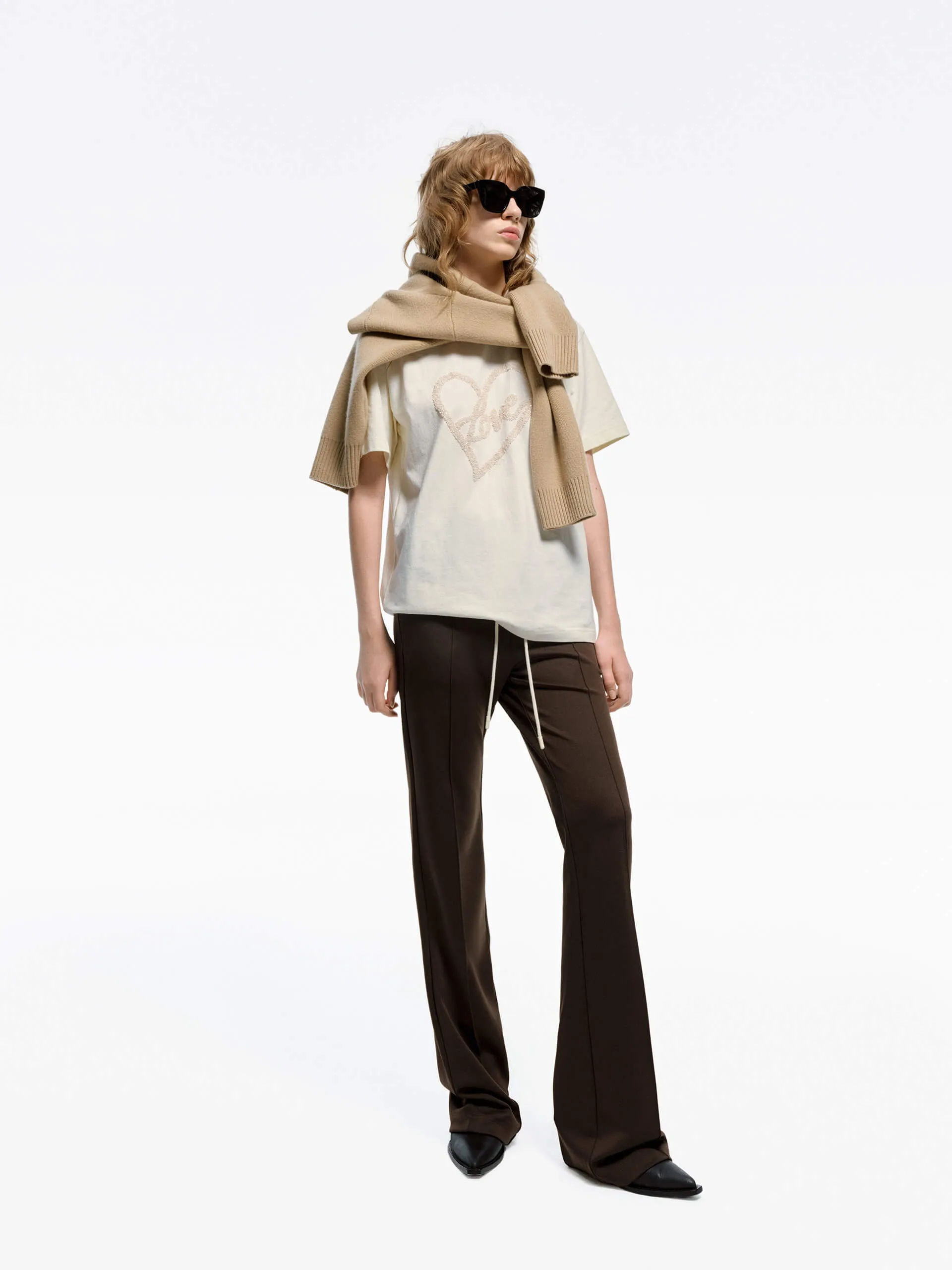 Drawstring Waist Draped Pants