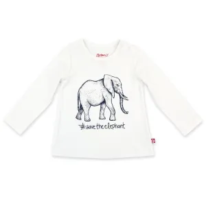 Elephant Organic Cotton Long Sleeve Swing Tee