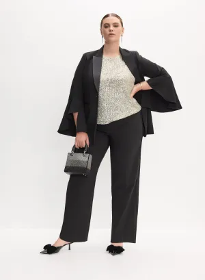 Flared Sleeves Jacket & Straight-Leg Pants