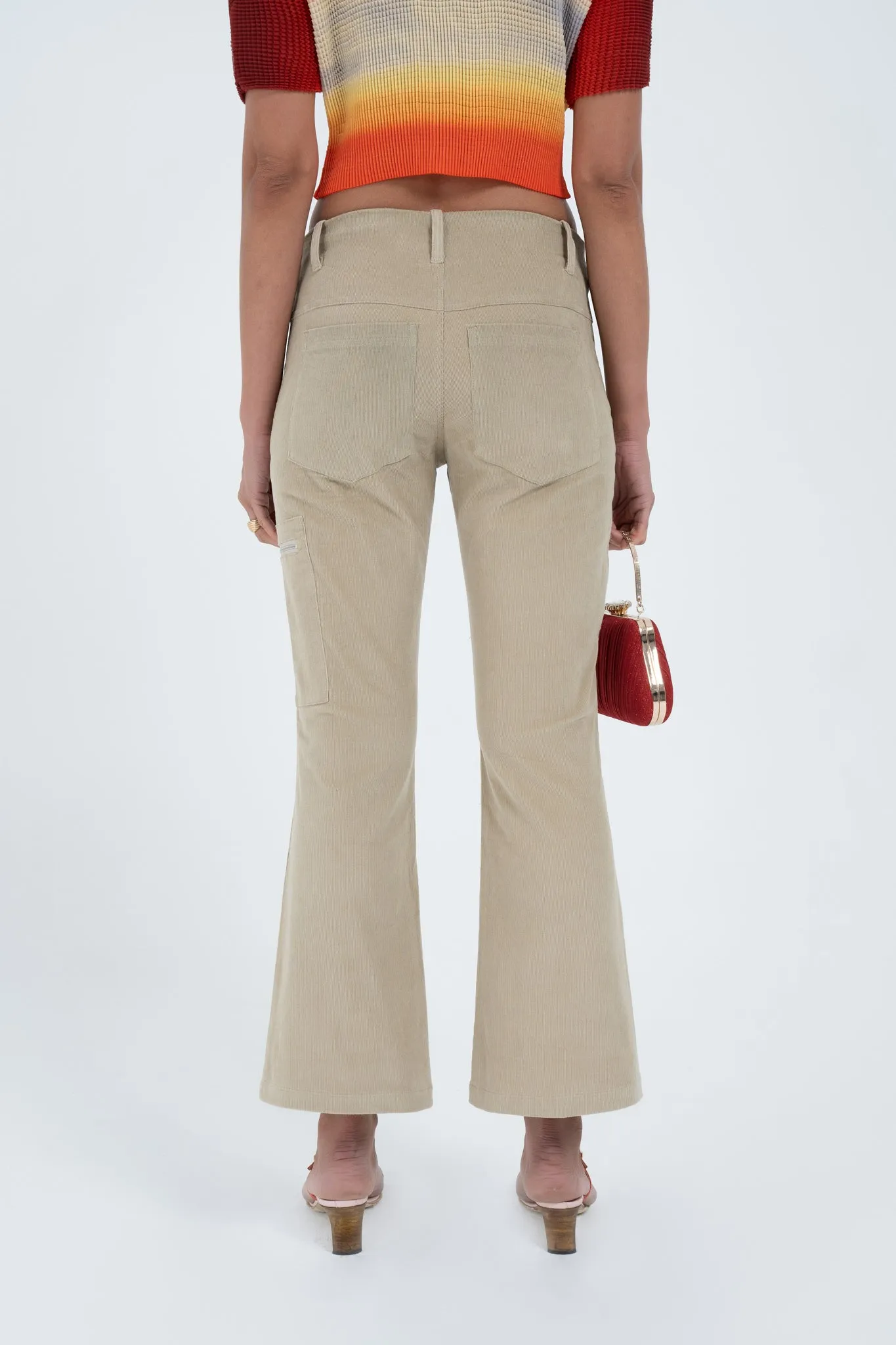 Flared Utility Pant in Khaki