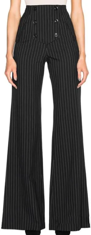 High-Waist Pinstripe Flared Pants