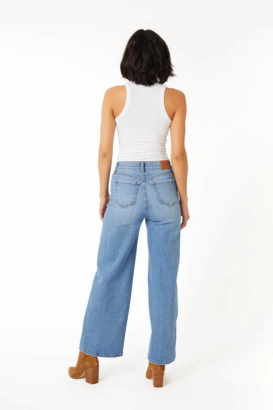 Hudson Crop Wide Leg - Cotton Blue