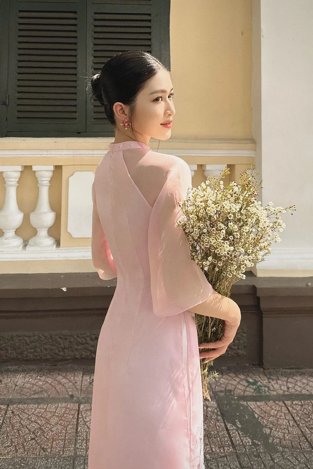 Hy Vien Middle Sleeved Ao Dai