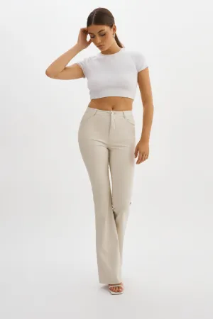 KAIDA |Faux Leather Flare Pants