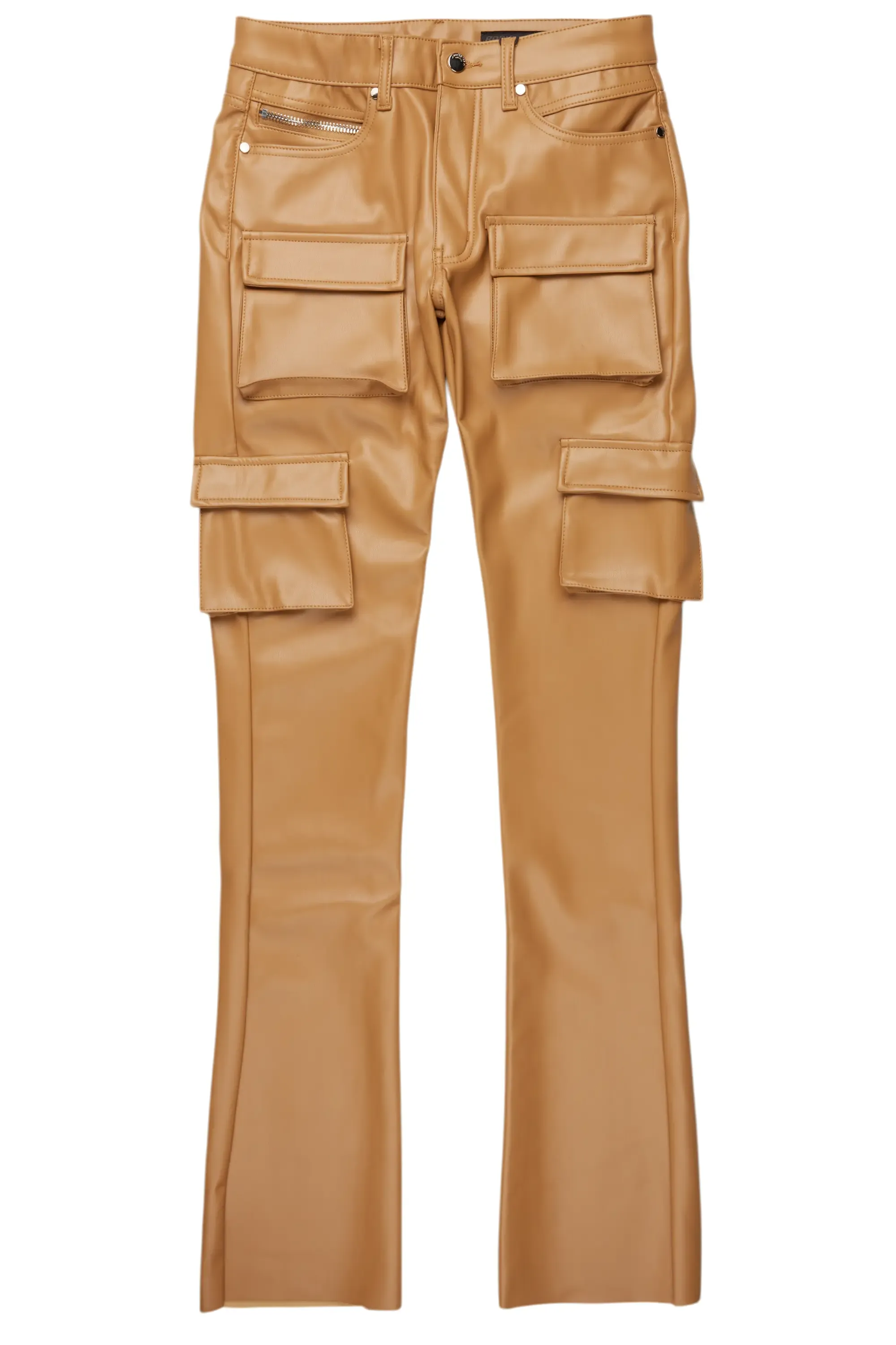 Khaza Beige PU Leather Jean