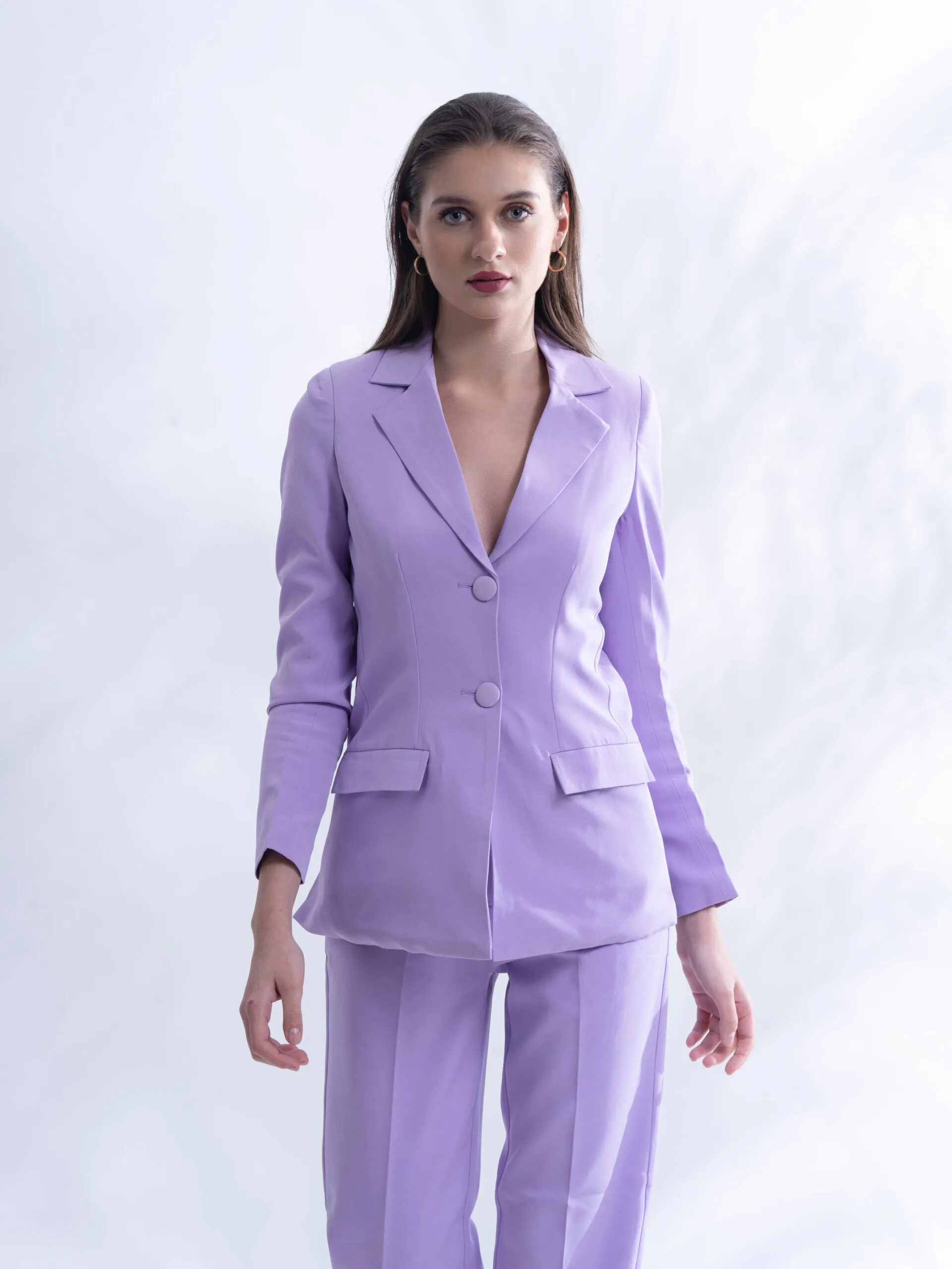 Ladies Powersuit- Lavender blazer with straight pants