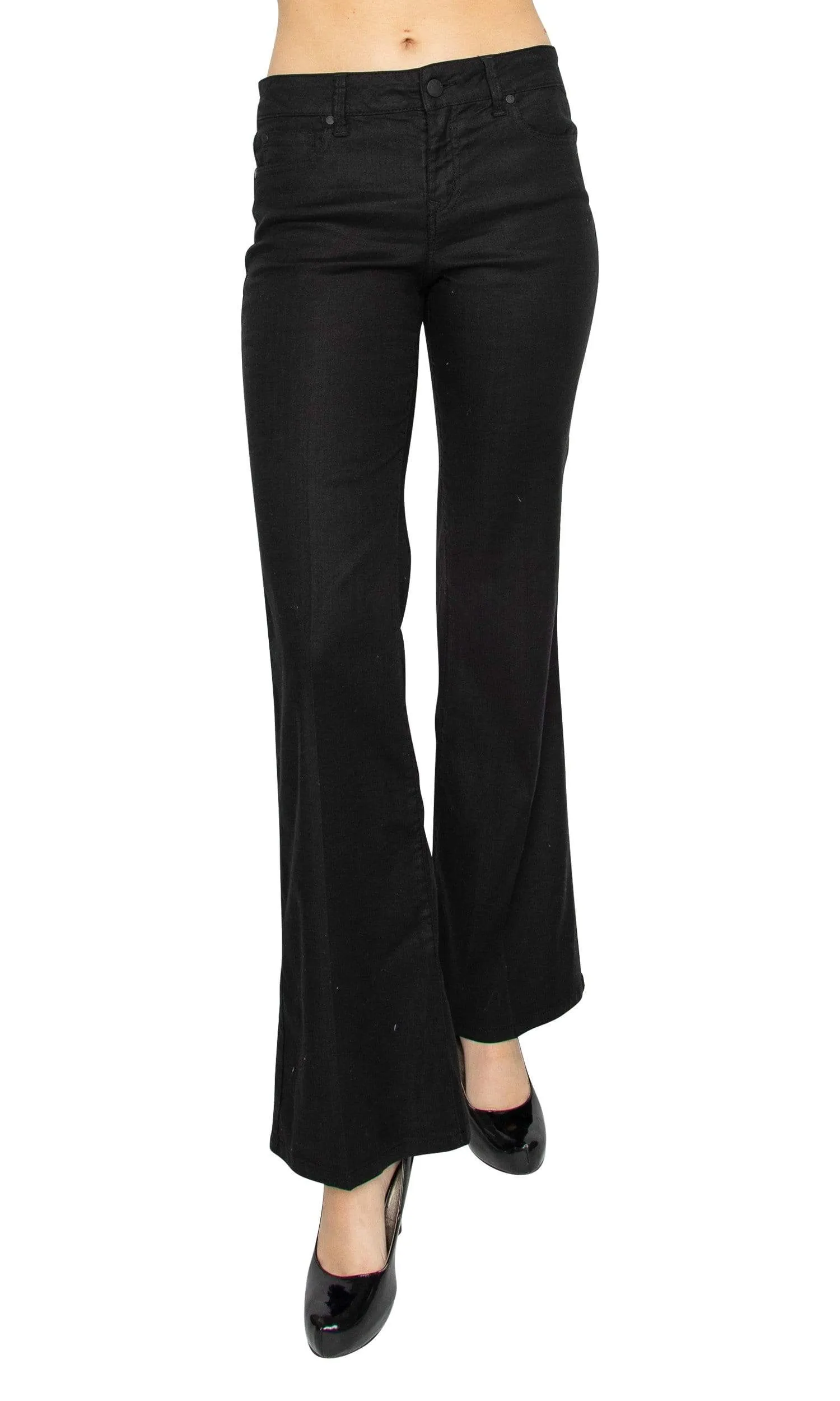 Level 99 Janelle 5 Pocket Mid Rise Wide Leg Pant