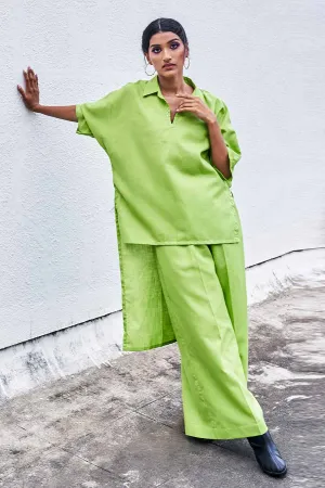 Light Green High-Low Top & Pant Co-Ord Set