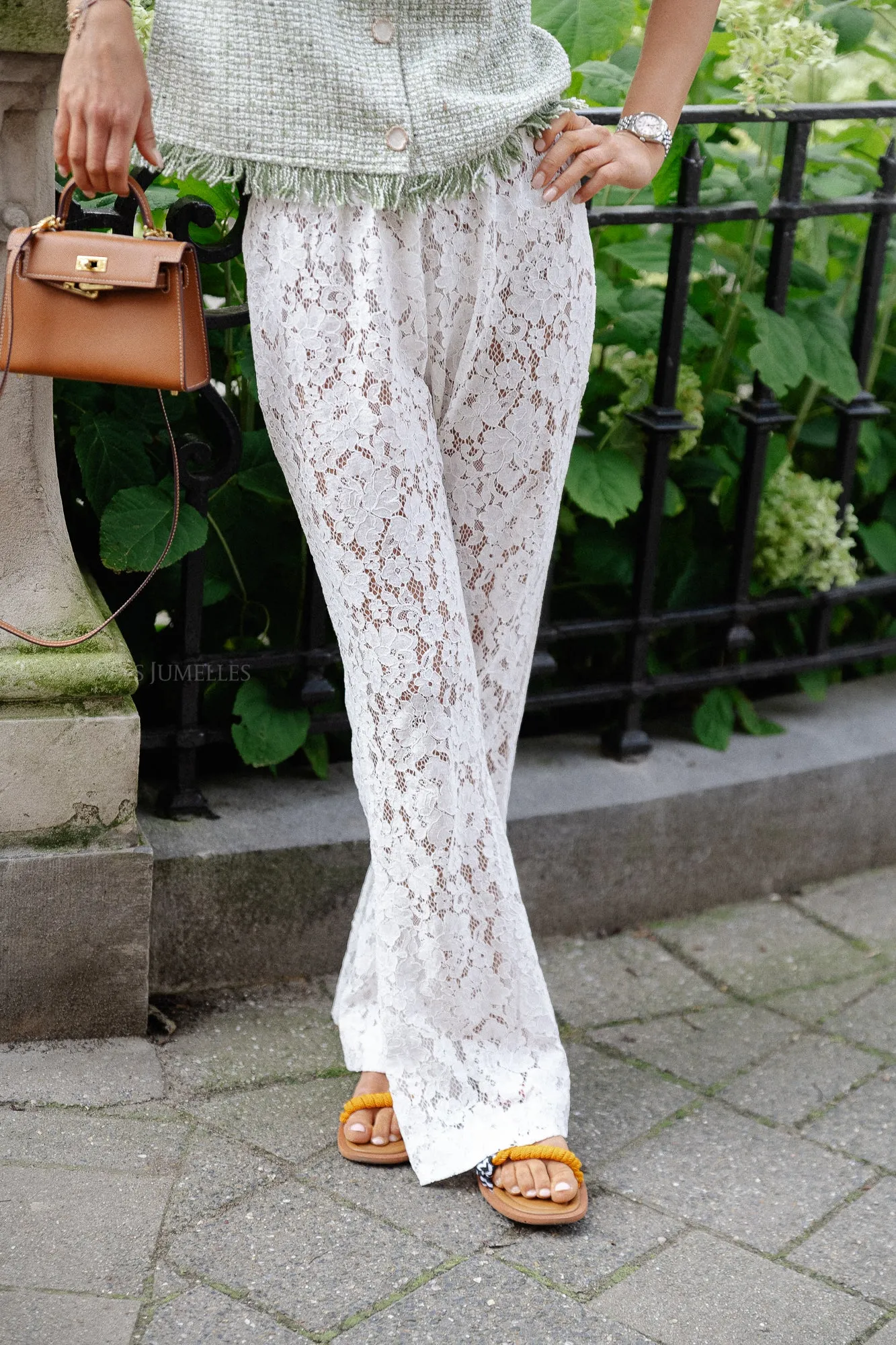 Lola lace trousers ecru