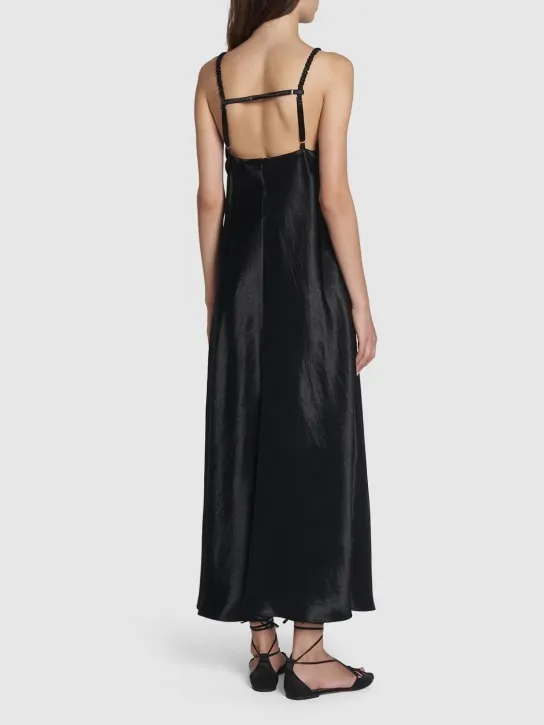 Max Mara   Baden satin sleeveless flared midi dress 