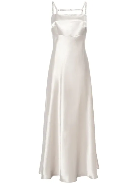 Max Mara   Baden satin sleeveless flared midi dress 