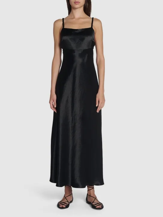 Max Mara   Baden satin sleeveless flared midi dress 