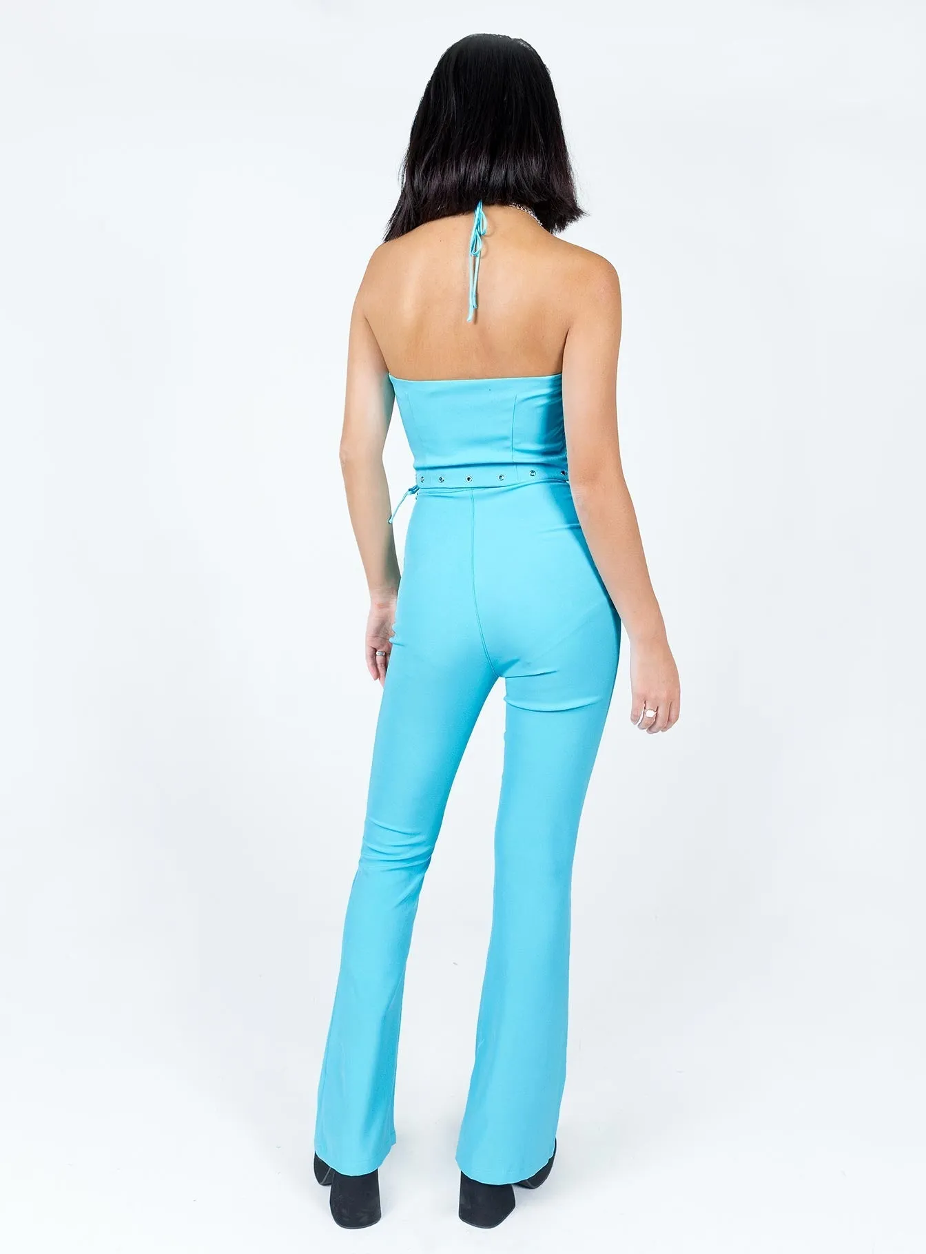 Mid Way Laced Flare Pants Blue