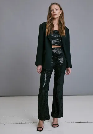 Minus MSHoli Flared Sequin pants black