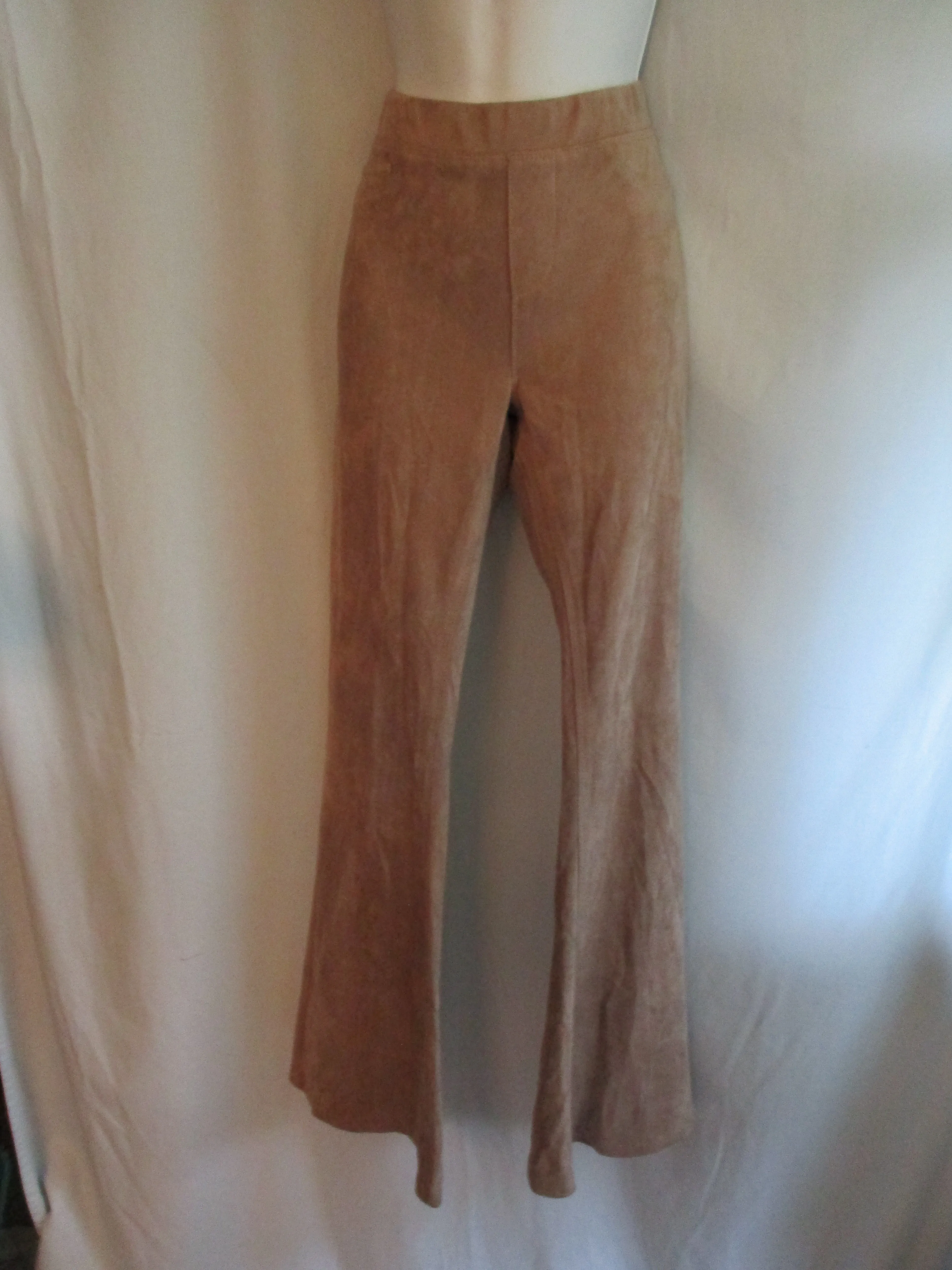 NEW BLANKNYC VELVET Yoga Pant Athletic Lounge FLARE 28 BEIGE TAUPE TAN