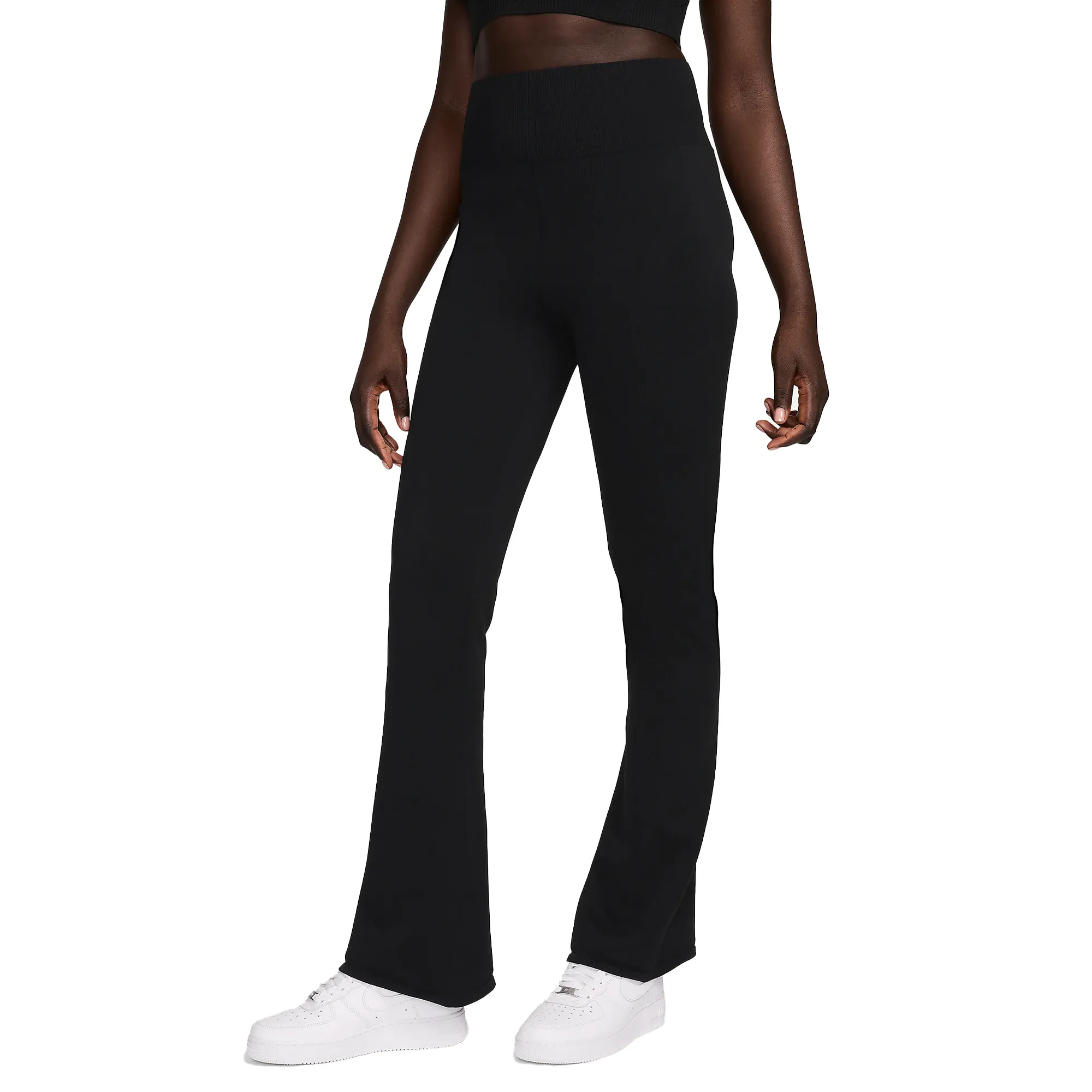 Nike Women's Sportswear Chill Knit Tight High/Waisted Sweater Flared Pants Black/Black FN4685-010