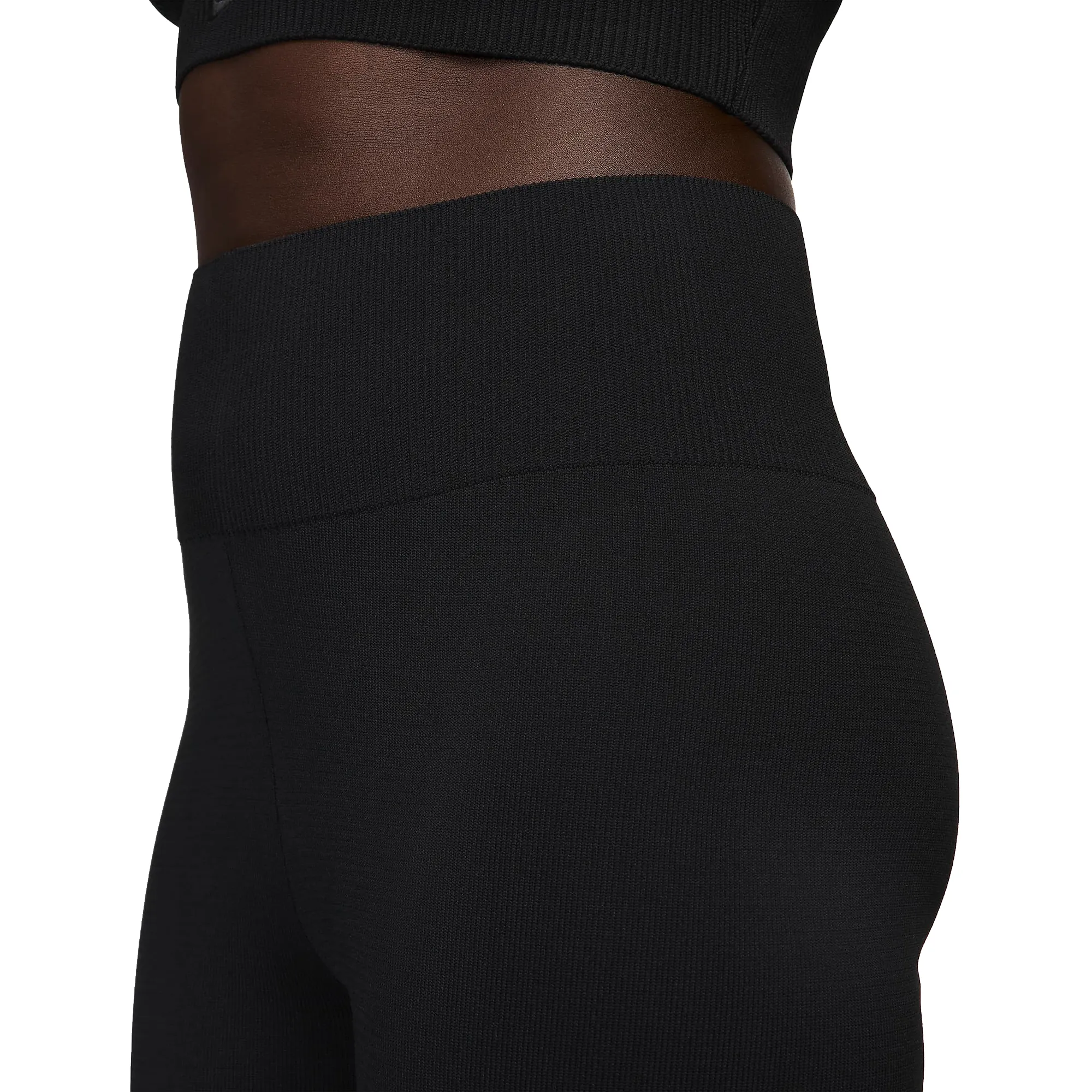 Nike Women's Sportswear Chill Knit Tight High/Waisted Sweater Flared Pants Black/Black FN4685-010