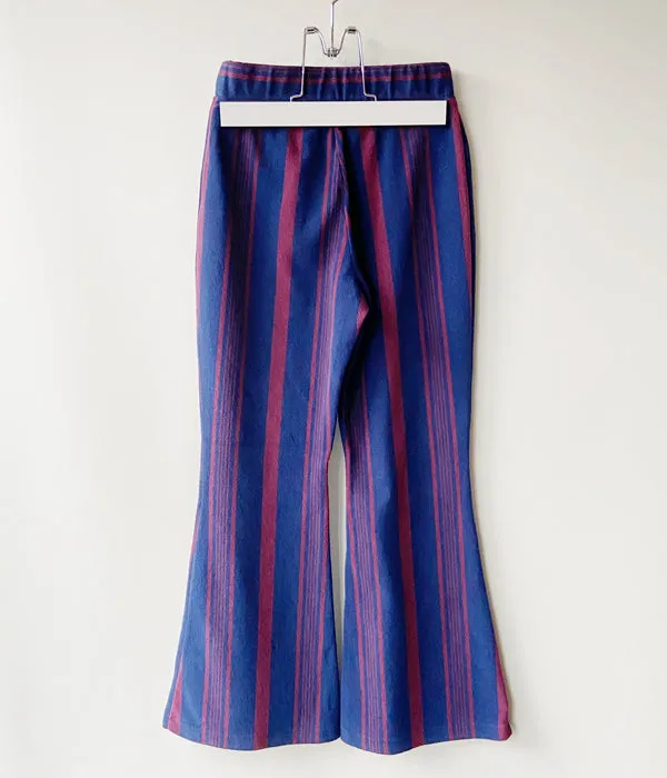 PHEENY/PILE BORDER FLARED PANTS(NAVY)