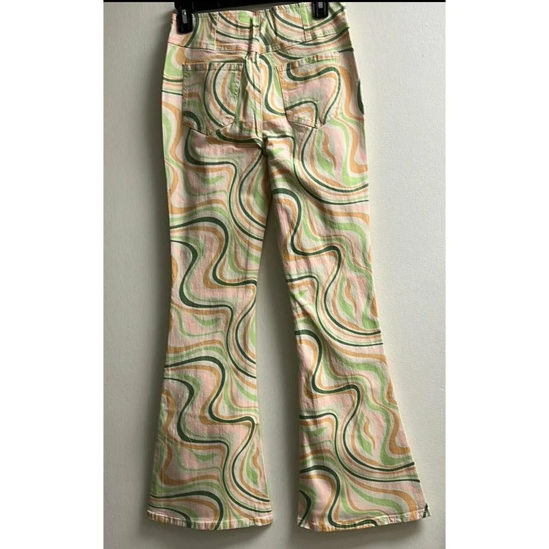 Psychedelic Bell Bottom Stretch Pants