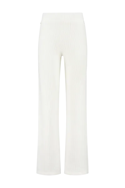 Relaxed fit structured flared pants - White