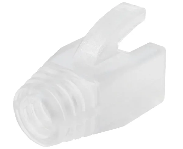 RJ45 Slip-On Boot, CAT6/6A/7, Type Oversize, Clear, 7.5mm OD, 1pc