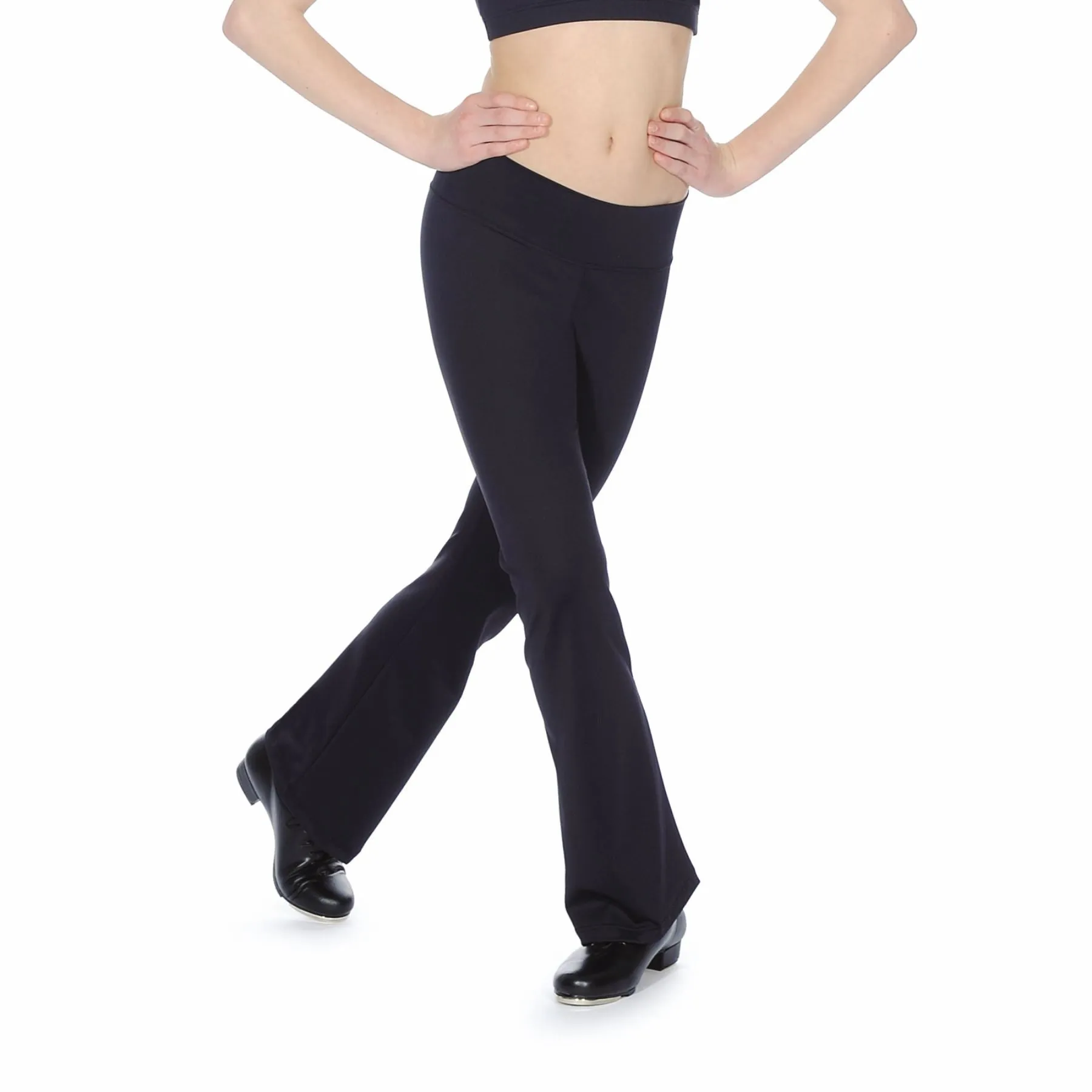 ROCH VALLEY RHYTHM BLACK MICROFIBRE JAZZ PANTS WITH KICK FLARE - SIZE 3A