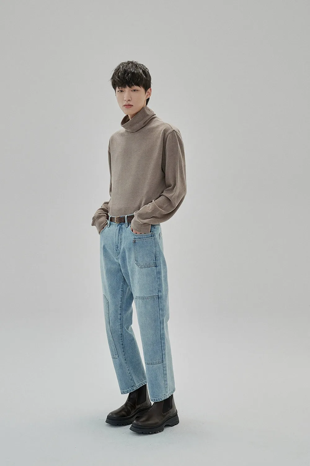 Ruched Turtleneck Oversized Long Sleeve Base Layer