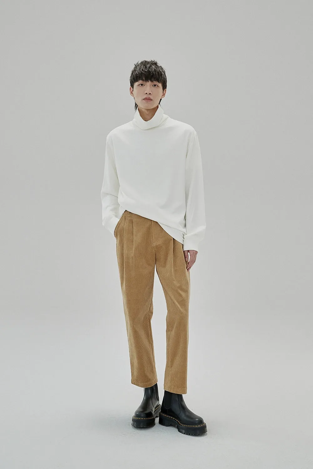 Ruched Turtleneck Oversized Long Sleeve Base Layer