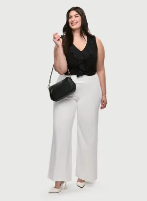 Ruffled Sleeveless Top & Flared Pull-On Pants