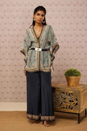 Sarouk Embroidered Kaftan Set With Belt