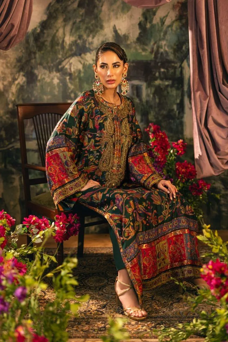 Shehrnaz - SHK-1206 - farah - Emerald Green - Banarsi Silk - 2 Piece