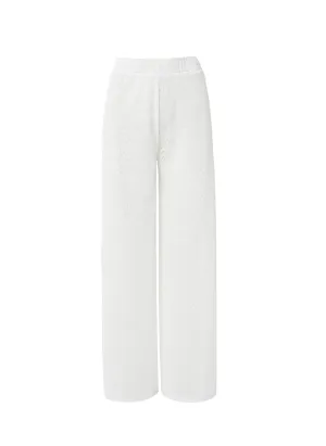 Sienna Elasticated Waist Flared Knit Pants White