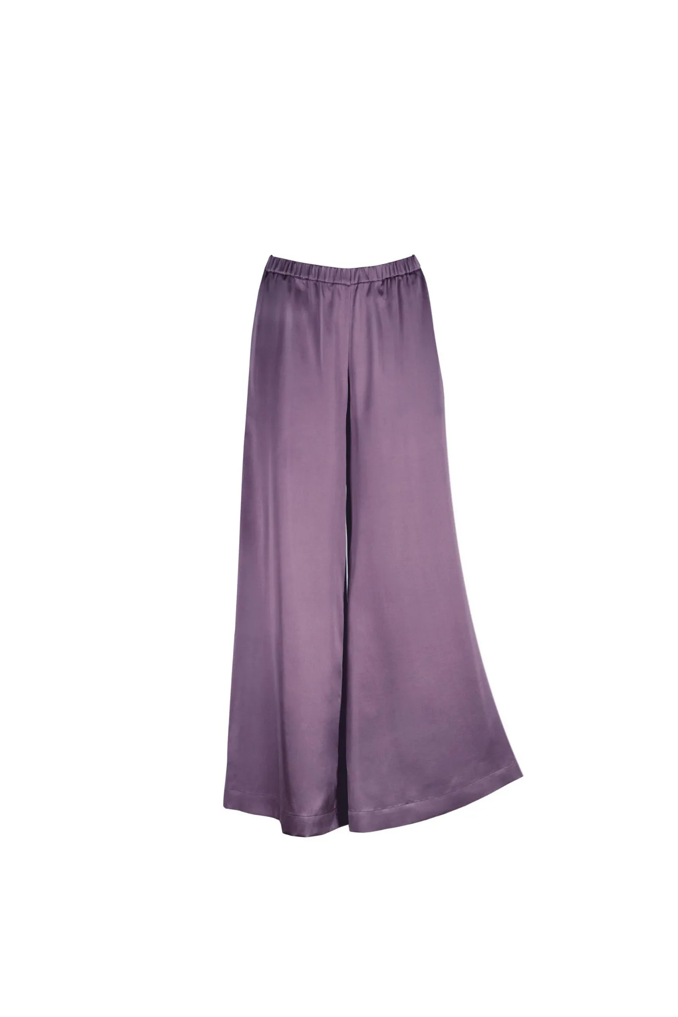 Silk Wide Leg Pants 'Leto' in Noble Purple