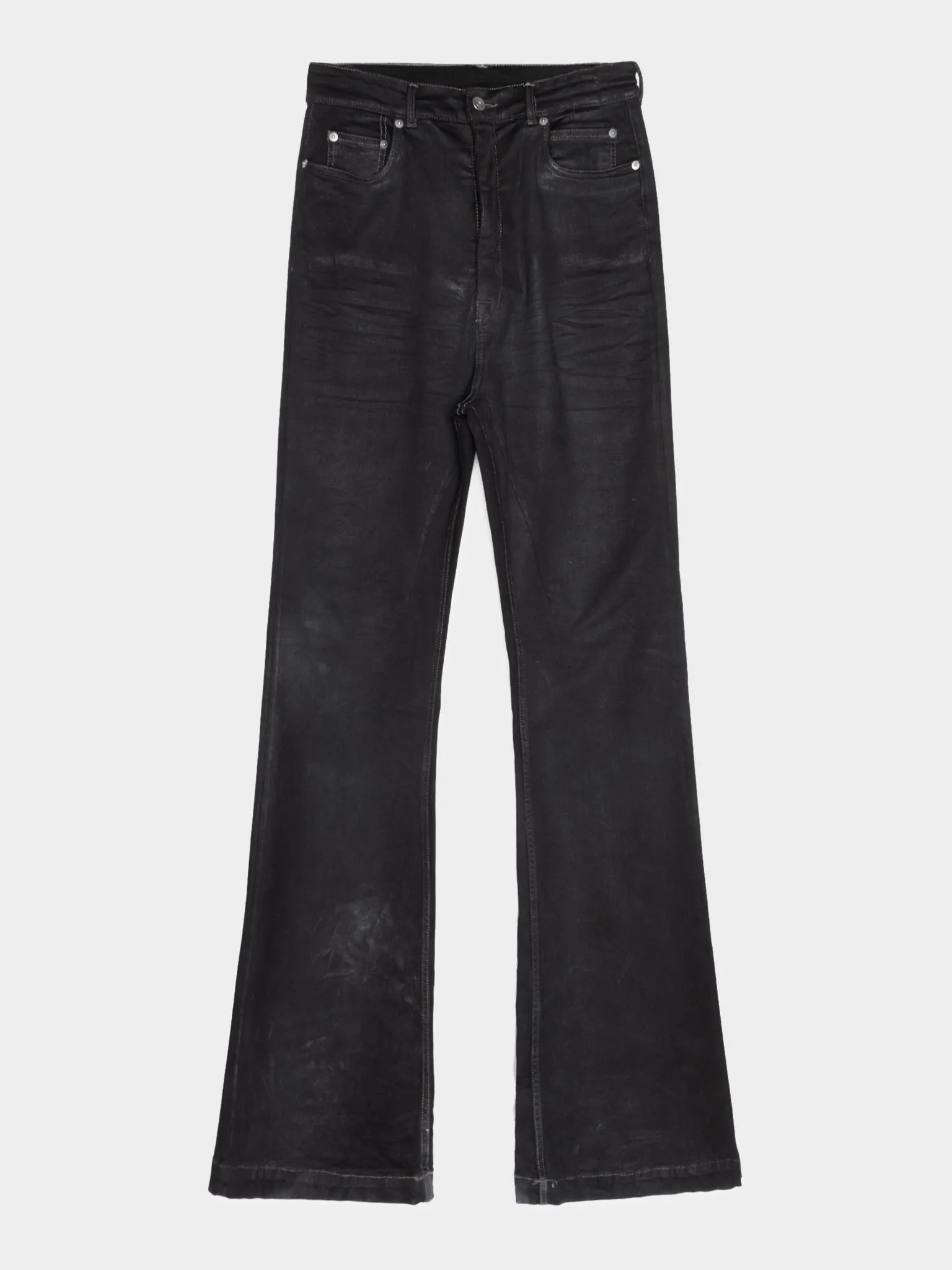 'Strobe' Waxed Bolan Bootcut Jeans