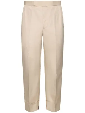 Thom Browne   Cotton blend backstrap pants 